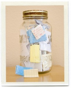 jar full of G-d's memorials about His interventions